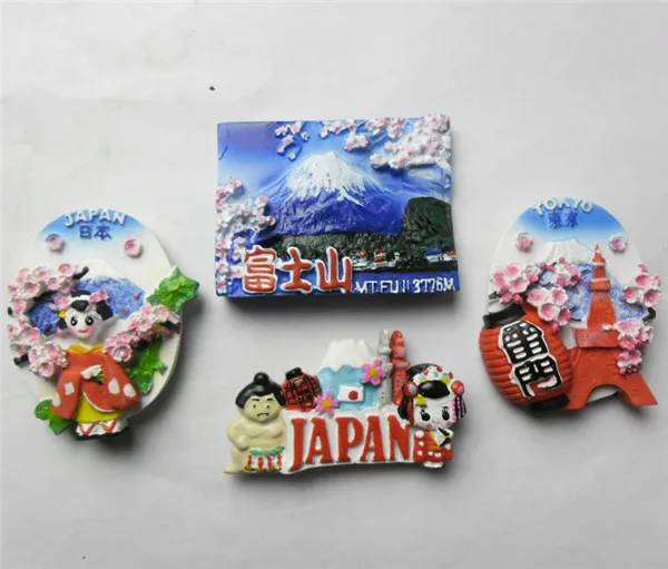 Japan Mt. Fuji Sumo Kimono Geisha Tourist Souvenir Figures Fridge Magnets - 2