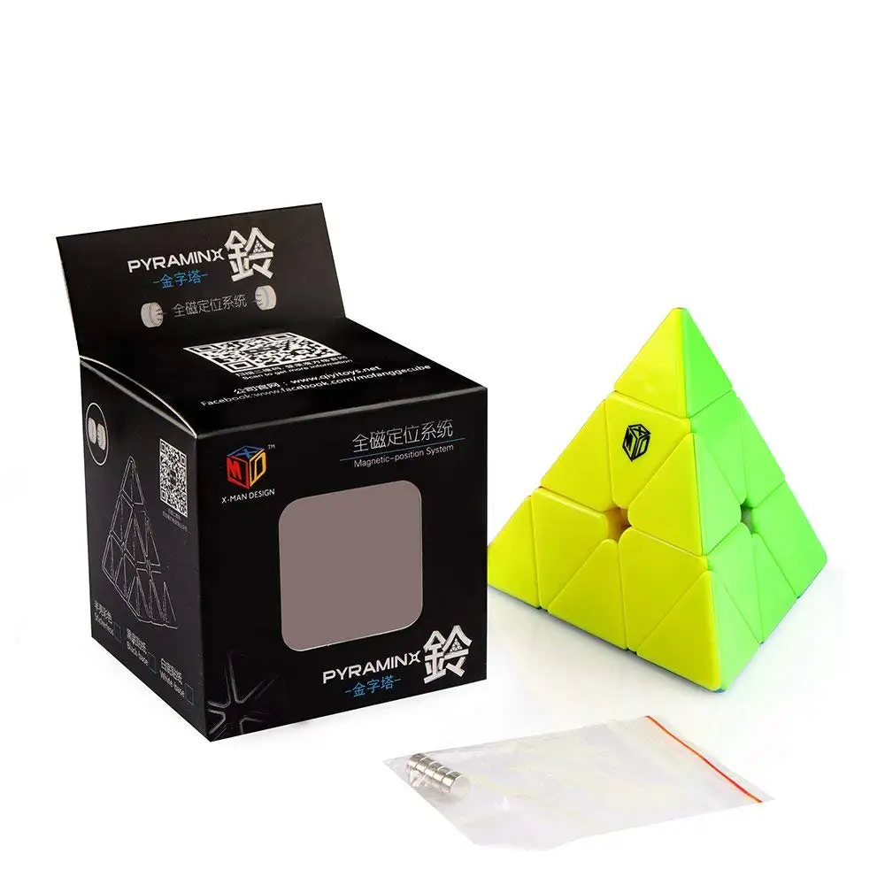 D FantiX Qiyi X Man магнитный кубик скорости пирамиды 3x3 наклейки/липкий магический куб