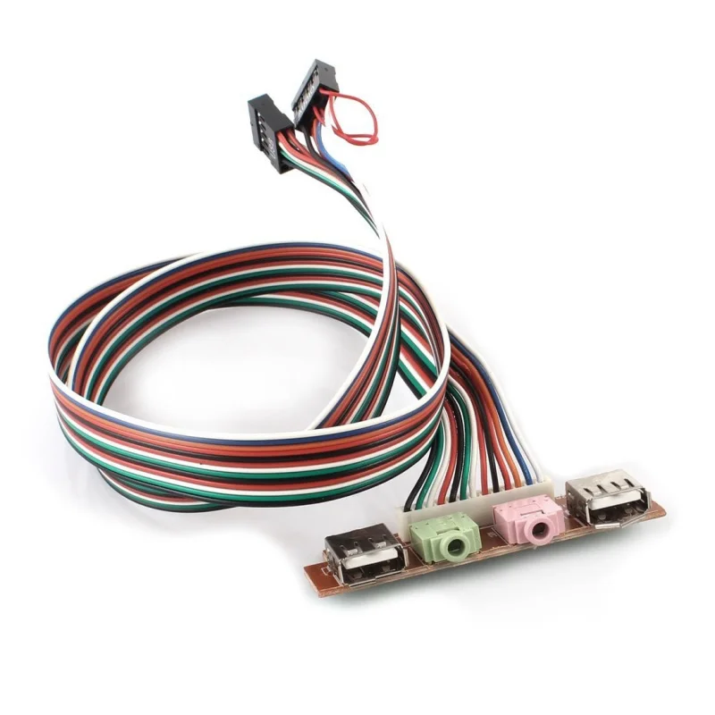 

PC Computer USB Port Audio Headset Microphone Cable Support Front Panel