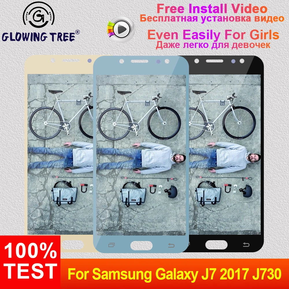 

J730F LCD Adjustable For Samsung Galaxy J7 Pro 2017 J730 J730F J730H Touch Screen Sensor Digitizer+LCD Display Monitor Assembly