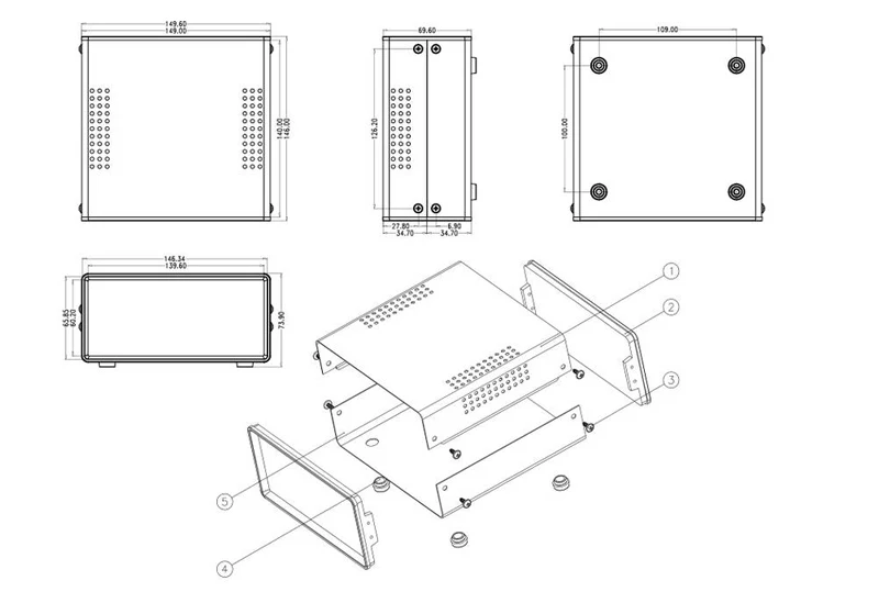 1 шт./лот формы для изготовления порошковых металлических корпусов 150*70*140 мм железная коробка для проекта Корпус ABS пластиковые панели для электронных продуктов