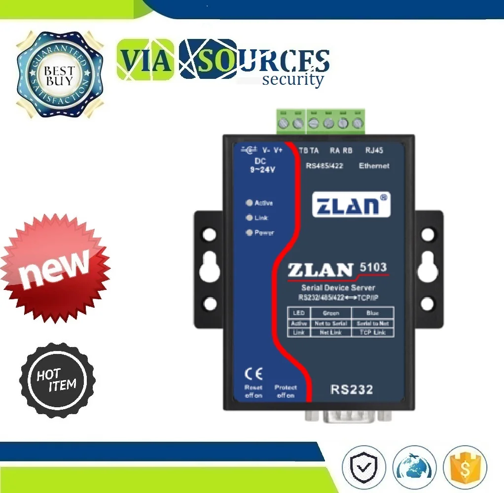 

Serial Server RS232/485/422 To Ethernet Serial To RJ45 Device Networking Automation Control 1200~115200bps 9~24V 32 Load