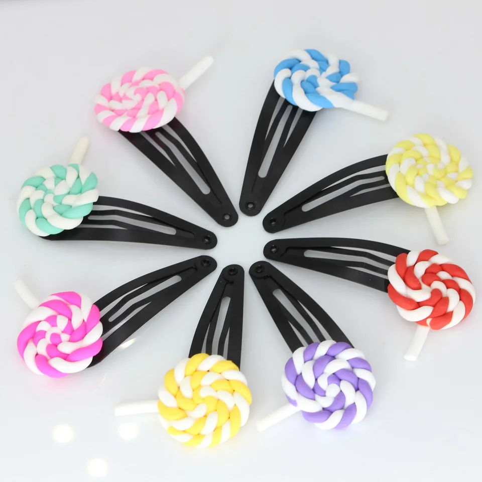 isnice 10pcs Lollipop BB hair Clip New 2018 Rainbow gum for hair