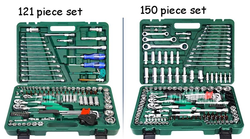 LSQXIGJ-01 121 шт Набор Авто Коробка инструментов для ремонта гаечный ключ бытовой авторемонтный комплект трещотка ремонт ручные инструменты