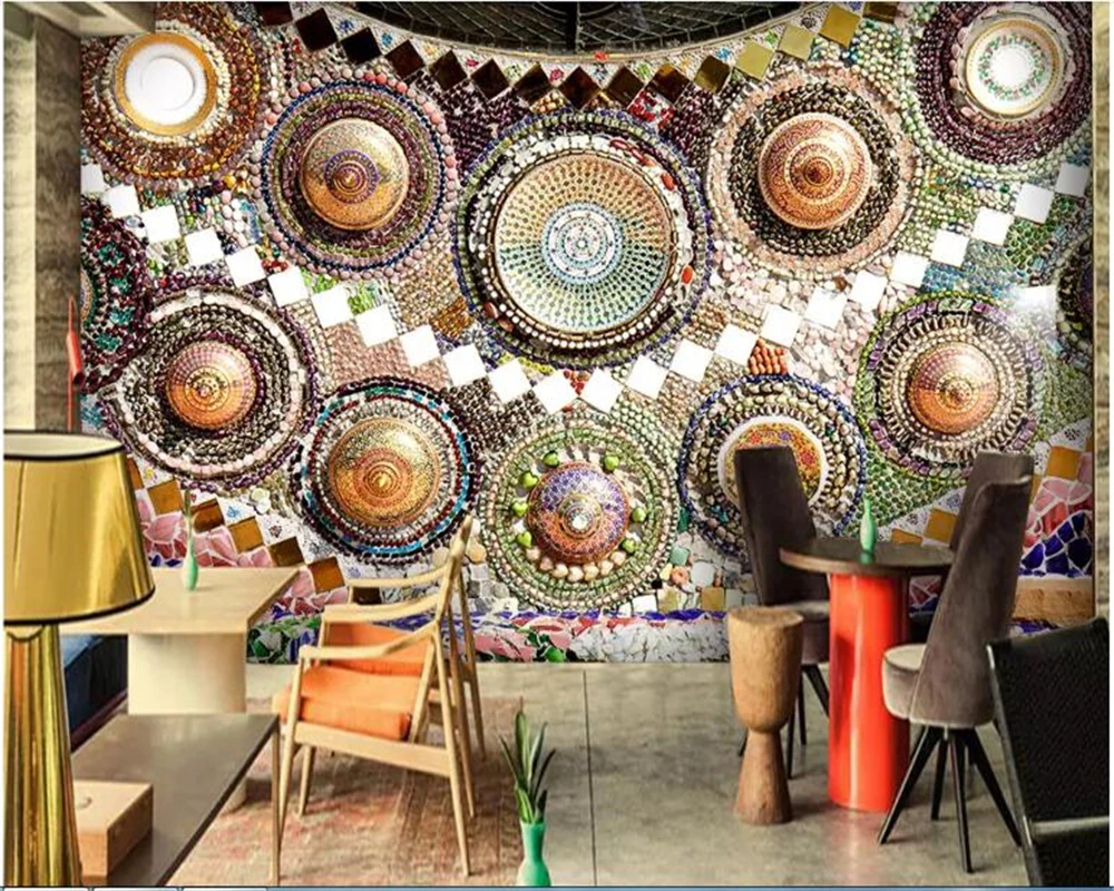 Beibehang Papel De Parede Della Boemia Giada Mattonelle Di Mosaico Murale Sfondo Muro Papel Tapiz Carta Da Parati Hudas Bellezza Papier Peint