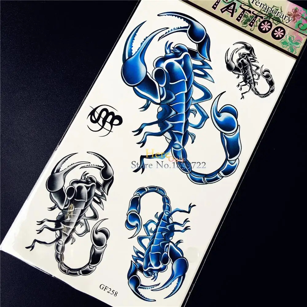 Hot 3D Kalajengking Temporary Tattoo Stiker Waterproof Pria Wanita