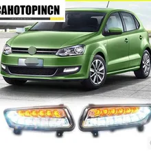 Высокое качество и водонепроницаемый стиль 12В СИД автомобильное DRL дневные ходовые огни противотуманные фары для 2011 Volkswagen vw Polo фольксваген поло хэтчбек