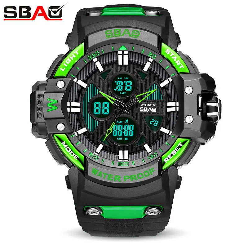 

2018 Top Brand Men Watch Male Gig Dial Dual Display Multi-Functional Military Electronic Watches Waterproof Clock Reloj Hombre