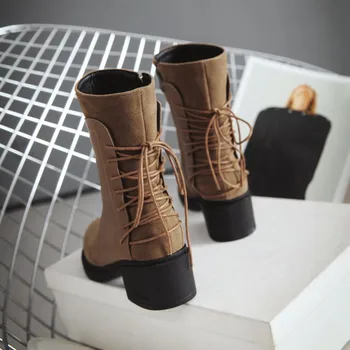 

Big Size 9 10 11 12 boots women shoes ankle boots for women ladies boots shoes woman winter Color matching round head
