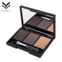 Палитра пудры для бровей 3 цвета водостойкий макияж глаз тени для бровей Natural Long-стойкий для бровей Powder Cosmetic