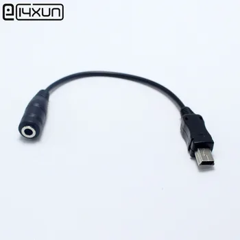 

1pcs Mini Type B USB 5Pin Male Plug to 3.5mm Female jack Connector Earphone Audio Adaptor Black