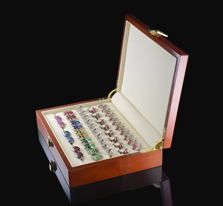 Luxury Cufflinks Gift Box 20pairs Capacity Cufflinks box High Quality Painted Wooden Box Authentic 240*180*55mm Free Shipping