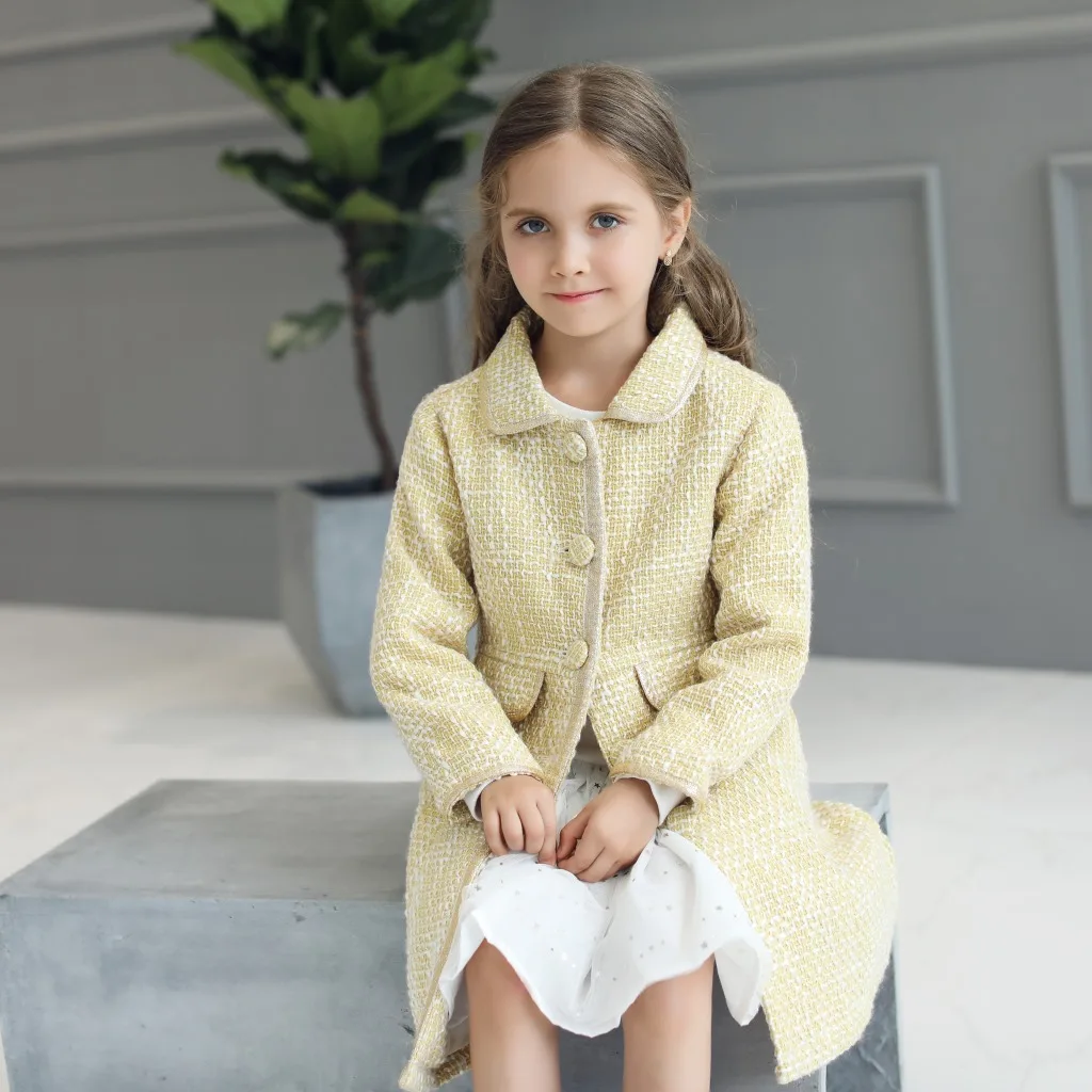 Rep/Модная желтая зимняя верхняя одежда для девочек пальто для девочек детское пальто осенняя одежда для девочек 2, 3, 4, 6, 8, 10 лет, 176001 - Цвет: Цвет: желтый