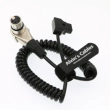 Кабели Элвина XLR 4 pin под прямым углом к d-tap спиральный кабель питания для ARRI ALEXA камеры монитора