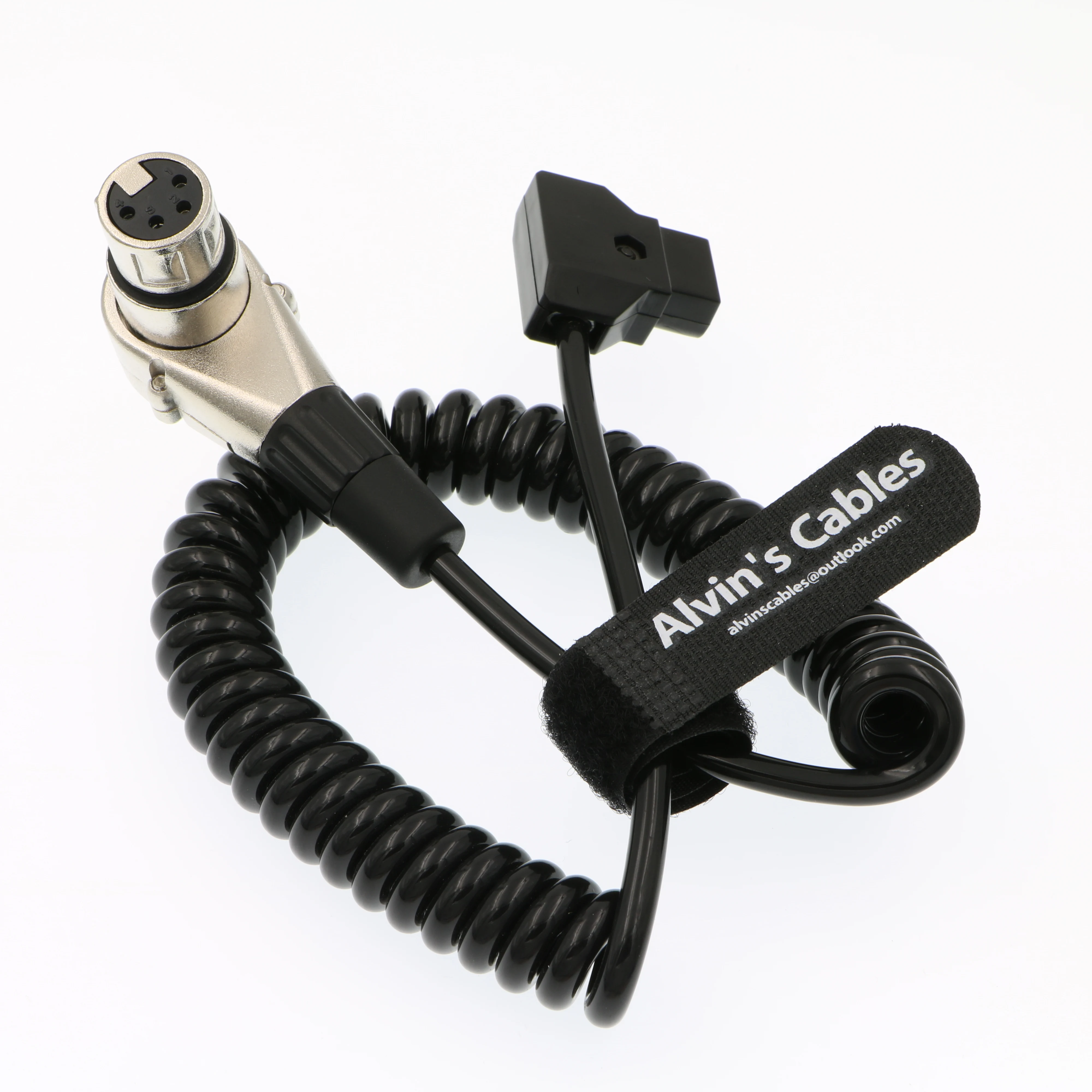 

Alvin's Cables XLR 4 pin Right Angle to d-tap Coiled Power Cable for ARRI ALEXA Camera Monitor