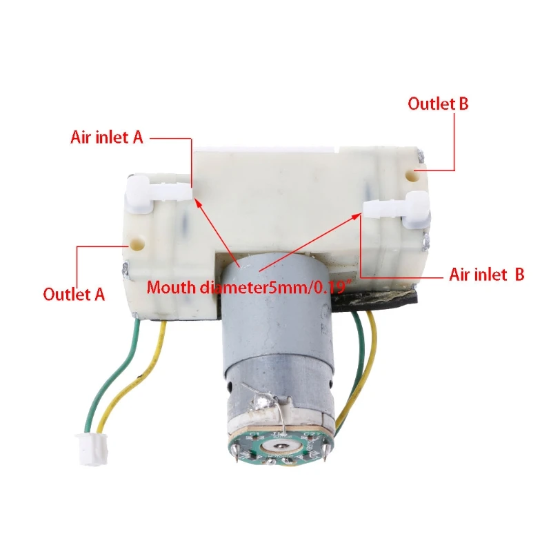 DC 12 V-15 V микро отрицательное давление всасывающая диафрагма двухголовый вакуумный насос