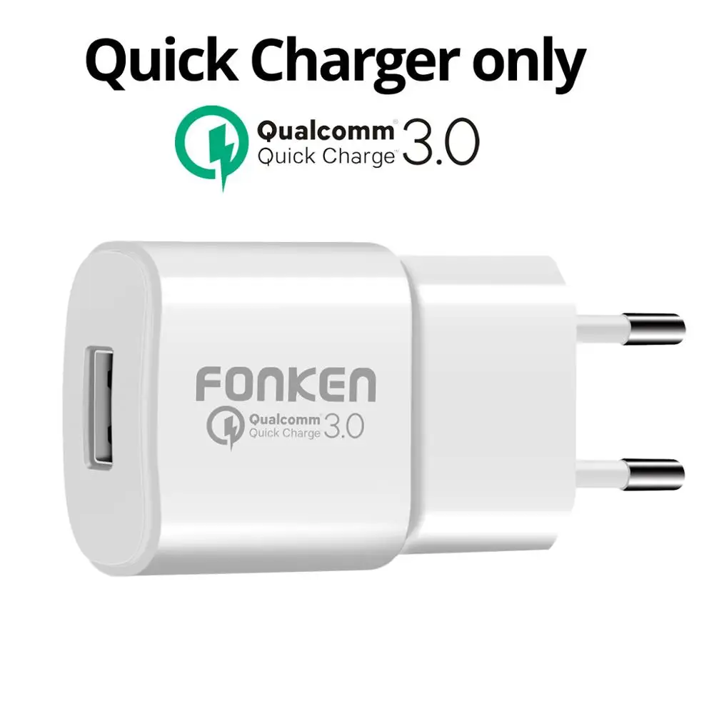 Fonken USB Зарядное устройство Quick Charge 3.0 fast Зарядное устройство qc3.0 qc2.0 18 Вт стены USB адаптер для Запасные Аккумуляторы для телефонов Портативный мобильного телефона зарядное устройство - Тип штекера: Only White