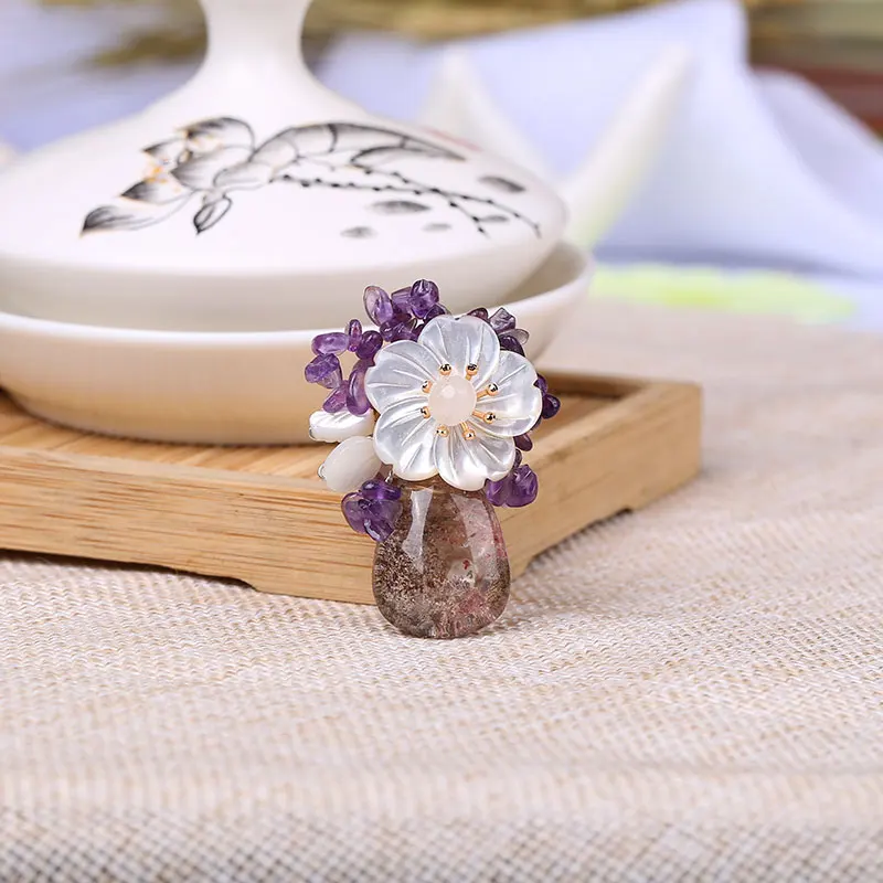 Натуральный пресноводный жемчуг корсаж роскошный Циркон жемчужный кулон с элегантным листом гинкго