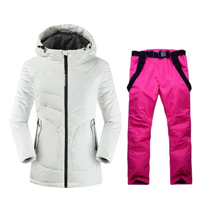 Водонепроницаемая лыжная куртка для сноуборда и брюки, ветрозащитная одежда для женщин, зимняя одежда, длинный лыжный костюм для женщин - Цвет: color2