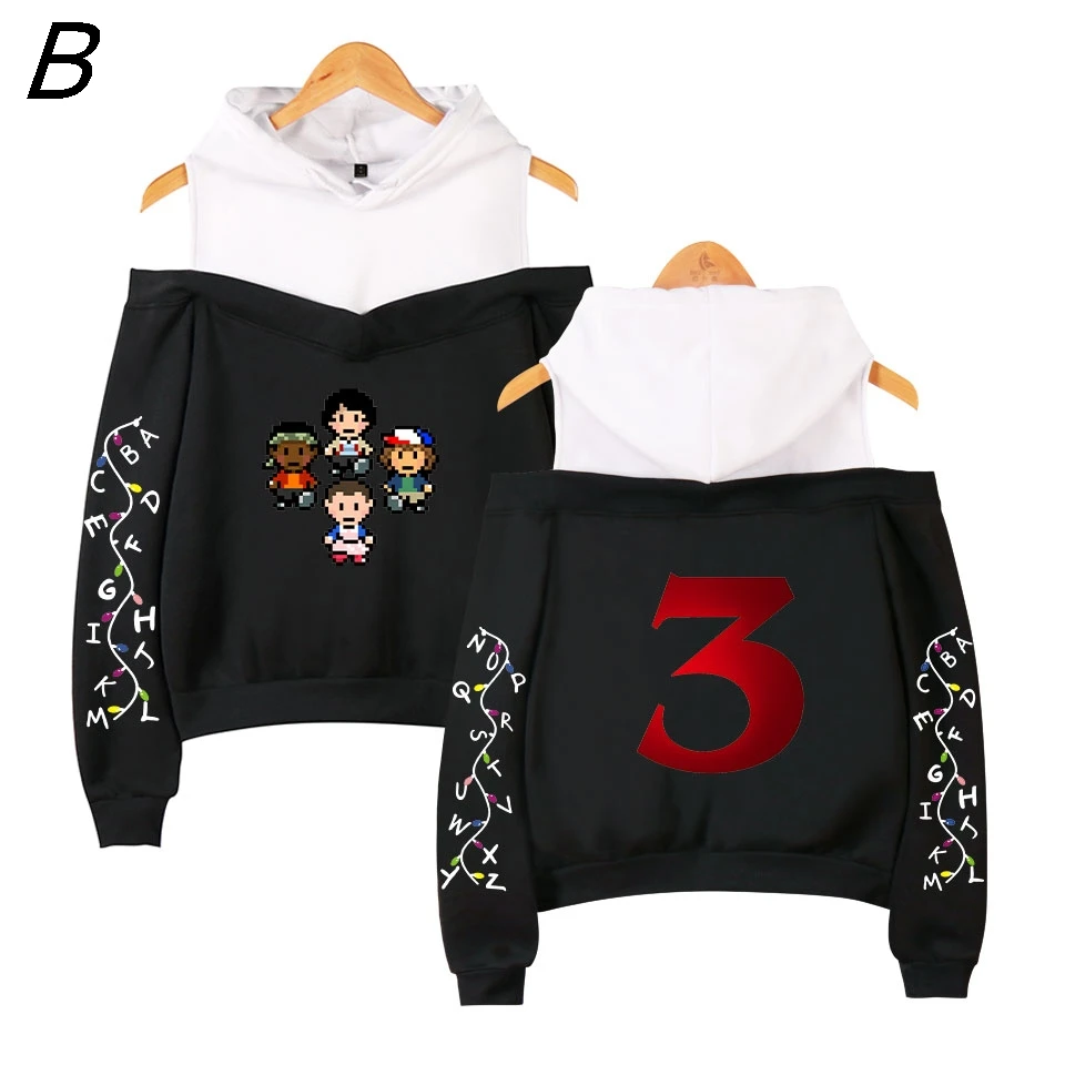 

New Sexy Stranger Things 3 Pink Demogorgon Hoodies Sweatshirt Vrouwen Cosplay Fans Gedrukt Maten Voor Casual Fleece Sweatshirt