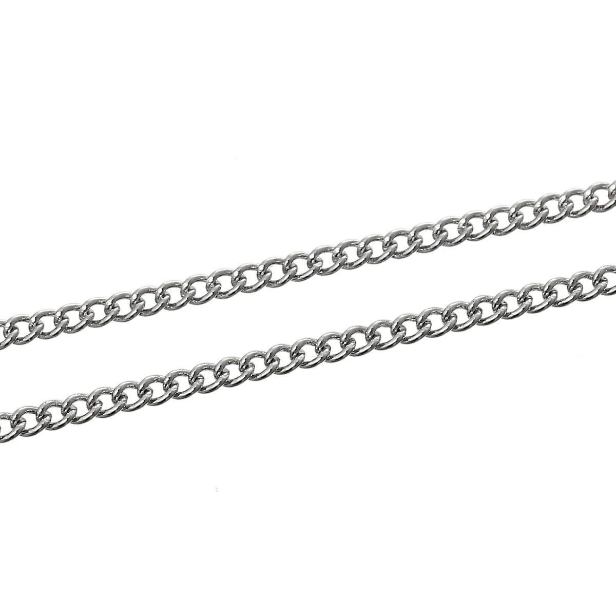 

DoreenBeads Alloy Links Curb Chains Silver Tone 2mm x 1.5mm, 2 M 2015 new