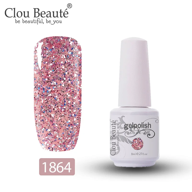 Clou Beaute Гель-лак для Ногтей Сияющий стойкий УФ светодиодный Блеск 8 мл Гель-лак для ногтей - Цвет: 1864