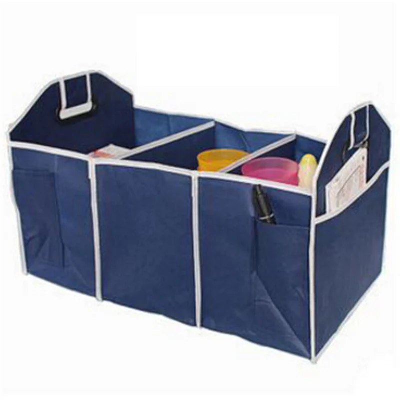 Складной Черный Автомобильный органайзер для багажника, игрушки, сумка для хранения продуктов, грузовой контейнер, сумки, коробка для автомобиля, Стайлинг, авто аксессуары - Цвет: blue