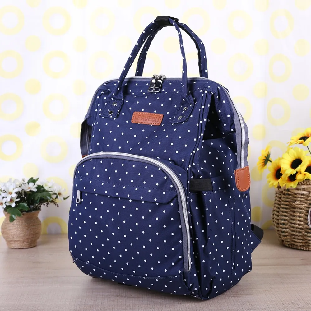 Sac à main d'allaitement à pois momie maternité sacs à couches imperméables bébé soin mode momie grande capacité voyage sac à dos