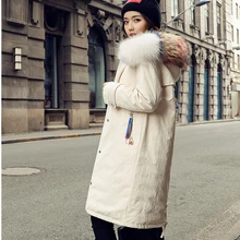 Зимняя мода, высокое качество, женский пуховик, новинка, большой размер, меховой воротник, теплый, с капюшоном, средней длины, женский пуховик NUW214