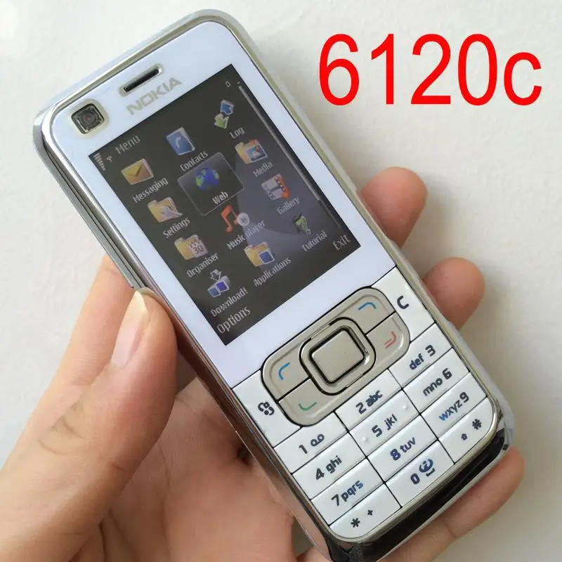 Цена за Оригинальный Nokia 6120 Classic Mobile Phone Unlocked 6120c Смартфон Английский Клавиатура и Один год гарантии Цена за Оригинальный Nokia 6120 Classic Mobile Phone Unlocked 6120c Смартфон Английский Клавиатура и Один год гарантии