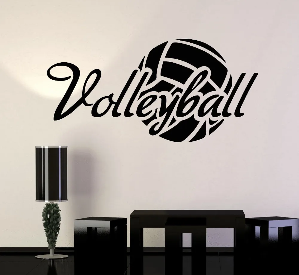 Vinyl Dinding Decal Stiker Kata Olahraga Voli Bola Mural Di Wall