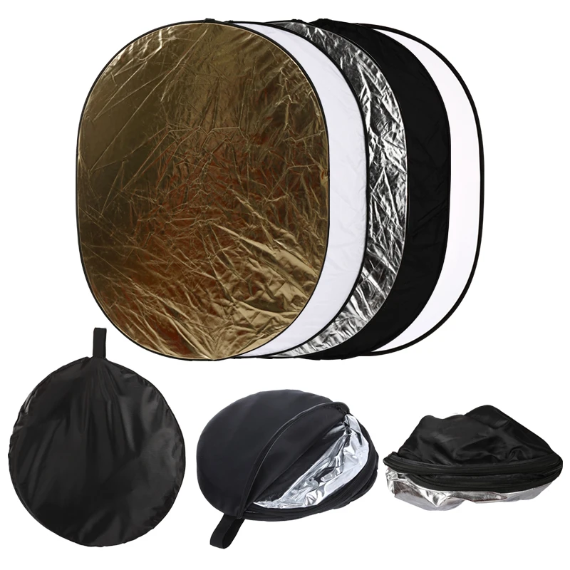 

88*118CM 5 in 1 Portable Foldable Studio Photo Collapsible Multi-Disc Light Photographic Lighting Reflector with Carrying Bag