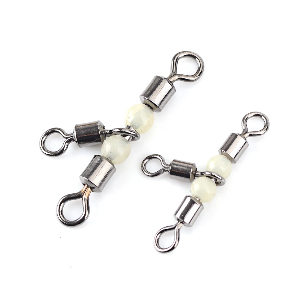 1 Pack Fishing Swivel Cross Line Rolling Swivel With Beads Fish Hook