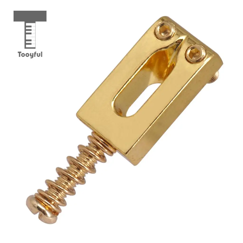Tooyful 6 Pieces Guitar Tremolo Bridge Locked String Saddles for Electric Guitar Replacement Parts Gold