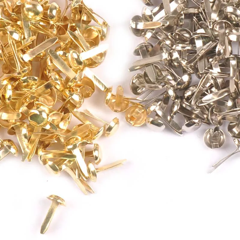 Metal Brads 100Pcs Mix Round Brads Silver/golden Embellishments For Scrapbooking Metal Crafts Fastener Brad For Diy Decorations c2252