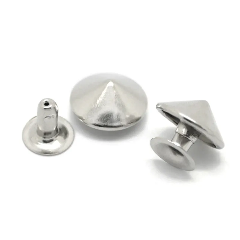 

30Pcs/lot Punk Cone Studs Spots Spike Rivets Silver Tone DIY Shoes Handbags Accessories 12mm(4/8") 8mm(3/8")