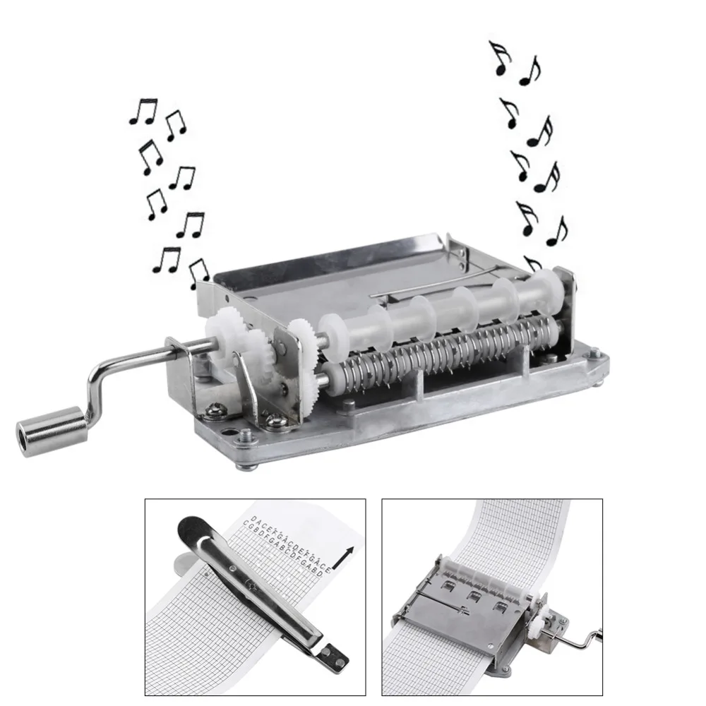 

30 Note Tape Hand Crank Music Box Movement Part Puncher 3 Strips DIY and Note Paper Make Your Own Song Mechanical Musical Box
