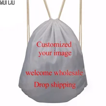 Индивидуальные ваши изображения Drawstring рюкзаки путешествия Softback Мужские Женские сумки для хранения Спорт Фитнес Drawstring сумка мужская