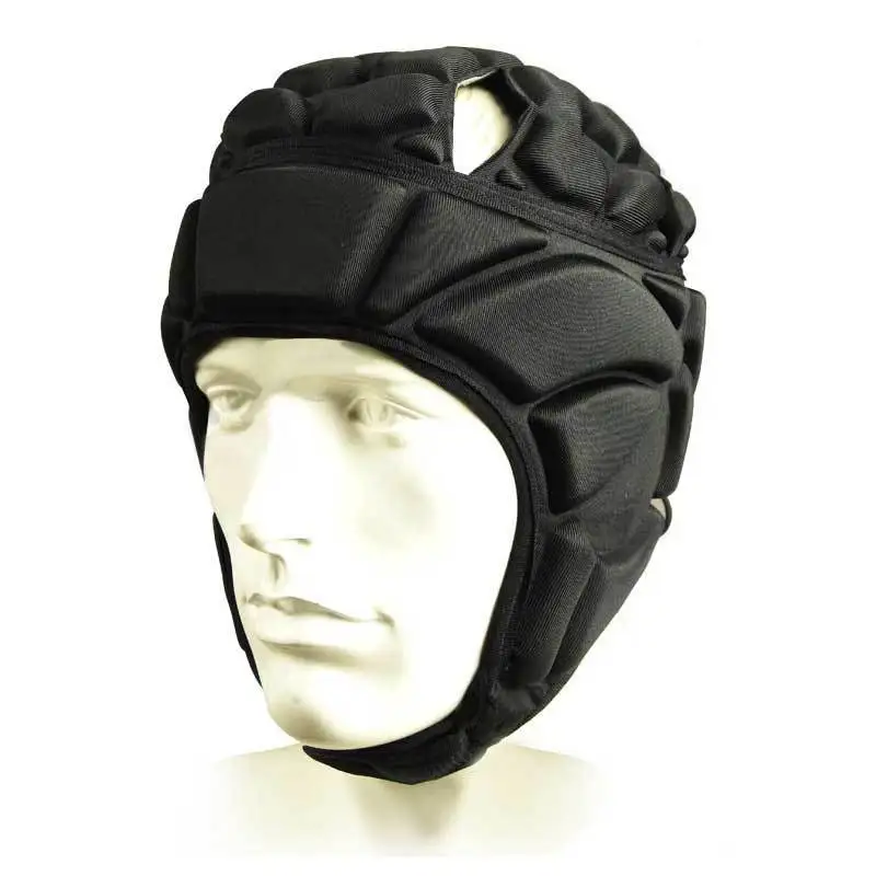 Men's Sport Goalkeeper Football Soccer Goalie Helmet Head Support Black
