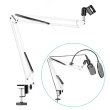Neewer настольный микрофон Подвеска стрелы Ножничные руки стенд держатель микрофон для студии вещания, запись+ поп-фильтр