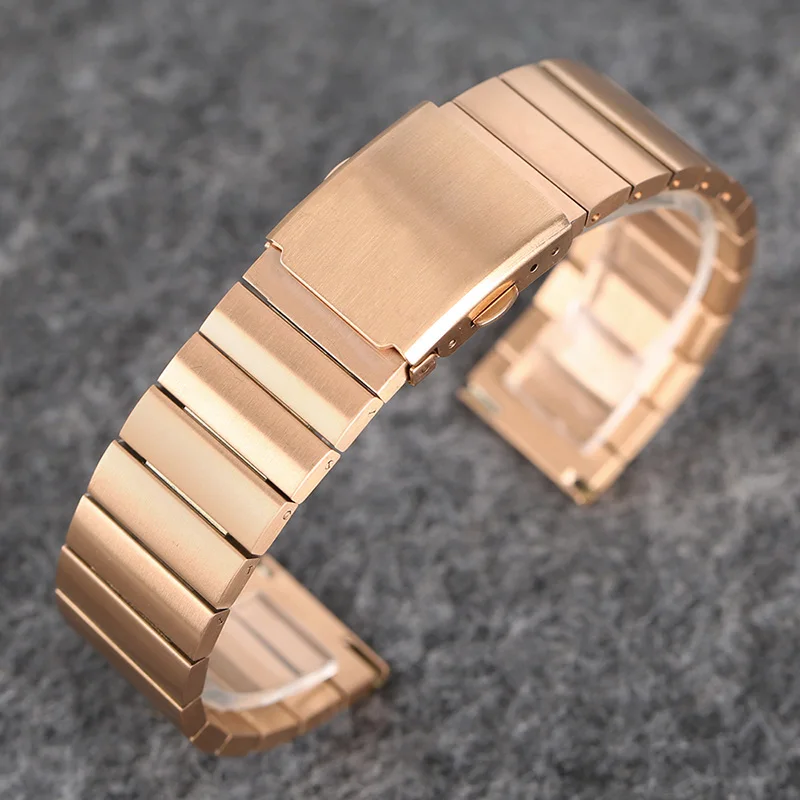 18mm 20mm 22mm 24mm Elegante Rose Gold Edelstahl Kleid Uhr Band Metall Armband Ersatz armreif + 2 Federstege
