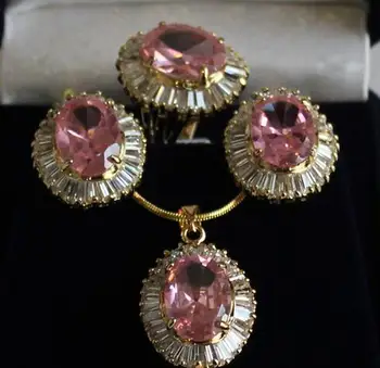 

Beautiful AAA green gem necklace pendant earring ring set Quartz Fine Bridal wide watch wings queen for women jewelr