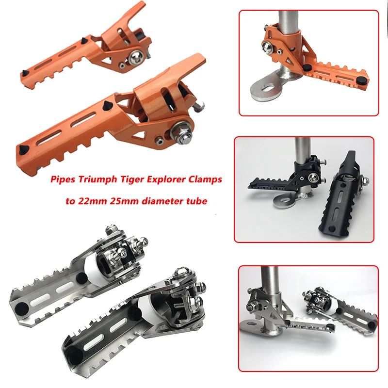 

For BMW R1200GS LC 2013-2019 Motorcycle Highway Pegs Pegs For Pipes Triumph Tiger Explorer Clamps to 22mm 25mm diameter tube New