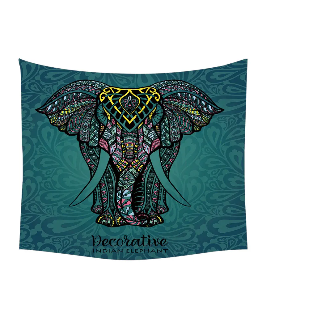 Elephant Tapestry Tropics Plant Carpet On The Wall Mandala Beach Blanket World Map Tapestries Wall Fabric Large Table Wall Image