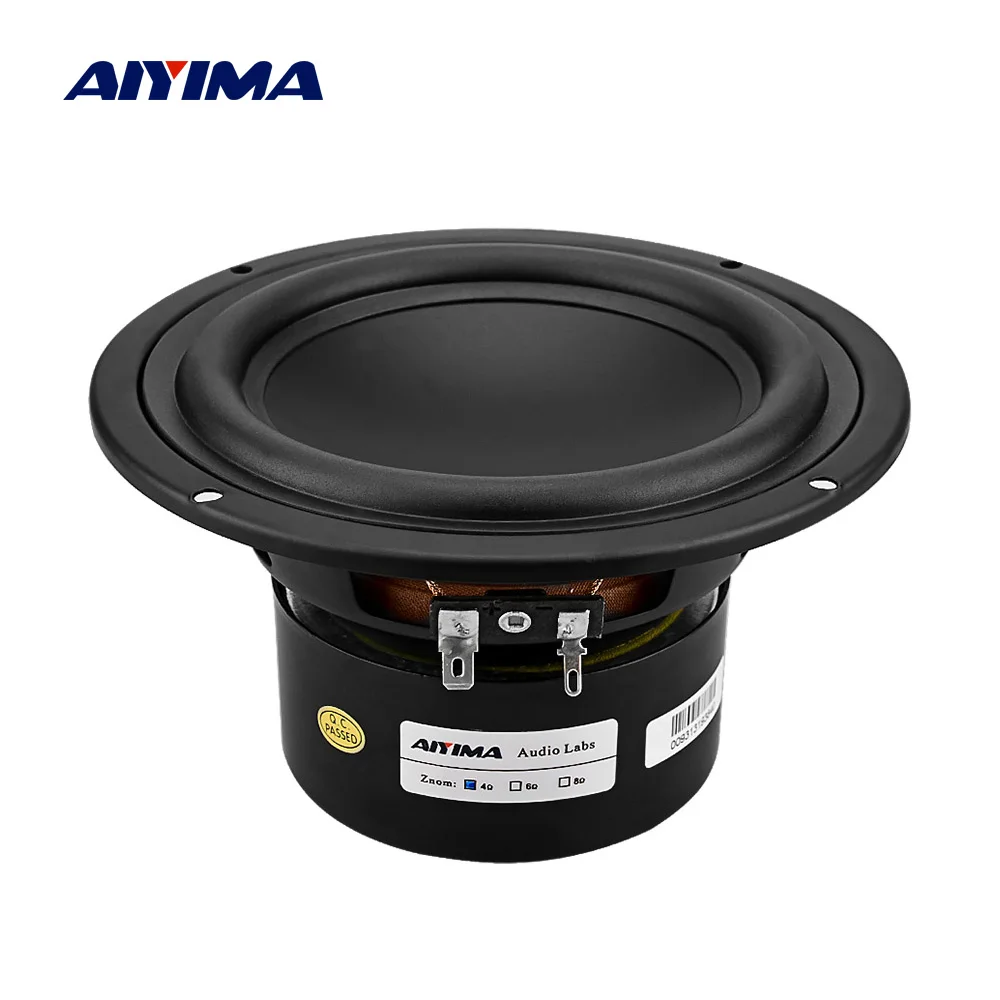 AIYIMA 5,25 дюймов сабвуфер Hifi Звук динамик сильный бас DIY аудио компьютерные колонки 4 8 Ом 40 Вт Громкий динамик для звуковой системы