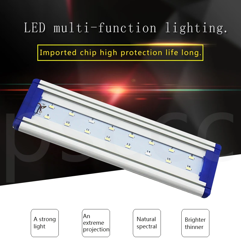 Аквариумный светодиодный светильник ing 21-60 см Высококачественный светильник для аквариума с выдвижными кронштейнами белый и синий светодиодный s подходит для аквариума