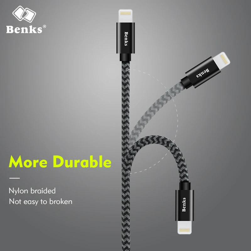 Benks MFi Lightning Cable USB Charging Cable For iPhoneXs Max Xs Xr X 8 7 6s Plus 5 5s se iPad 2.4A Fast Phone Charger Date Cord Benks MFi Lightning Cable USB Charging Cable For iPhoneXs Max Xs Xr X 8 7 6s Plus 5 5s se iPad 2.4A Fast Phone Charger Date Cord
