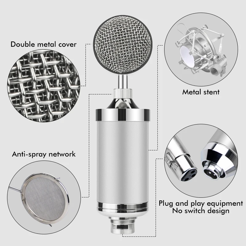 Маленький микрофон для бутылки молока 3,5 мм проводной компьютер студийная запись 800 профессиональный конденсаторный микрофон