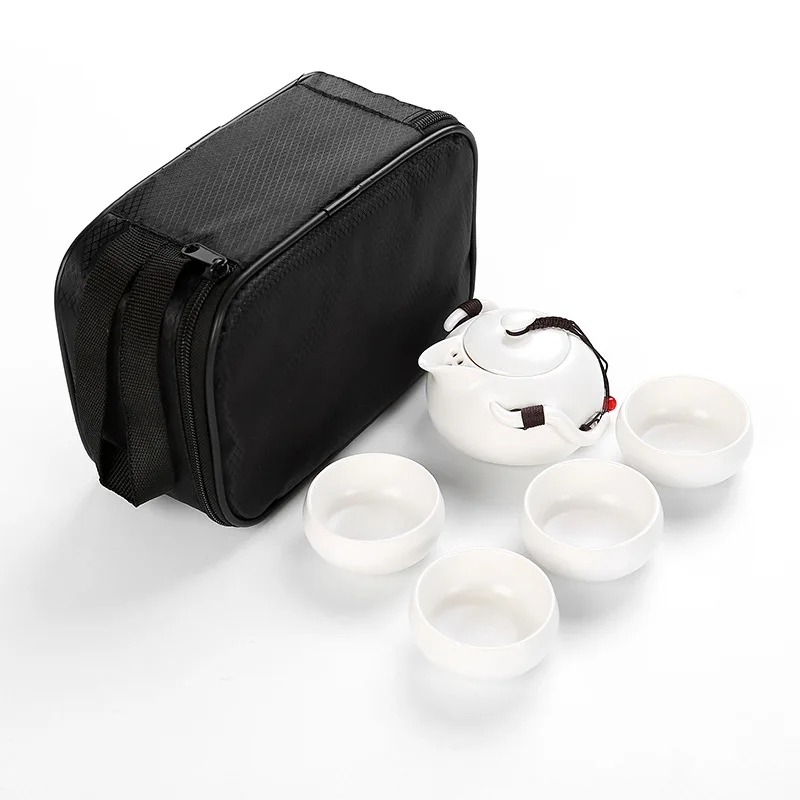 LIYIMENG Ceramic Teapot & Tea Cup for Kung Fu Puer Chinese Tea Pot Travel Portable Tea Set DrinkwareB8