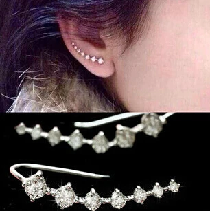 

QCOOLJLY One PAIRS Ear Cuff Wrap Crystal Earrings Newest High Quality Summer Style Ear Cuff Piercing Clip Jewelry For Women